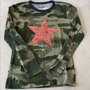 Crewcuts Green Camo Shirt with Red Star